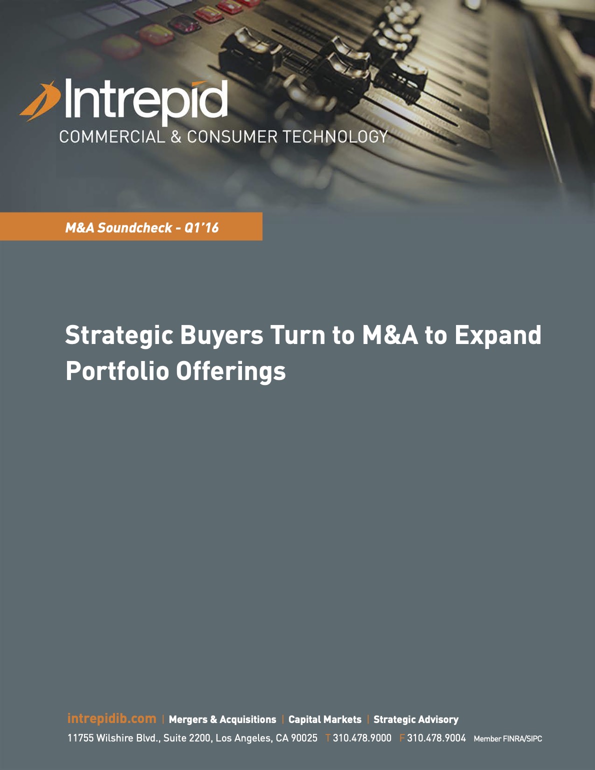 M&A Soundcheck—Strategic Buyers Turn to M&A to Expand Portfolio Offerings PDF cover