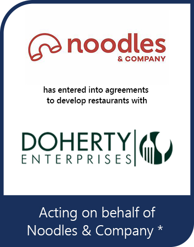 Transaction tombstone for Noodles & Company – Doherty Enterprises